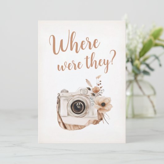 Wo waren sie Brautparty Sign Card Einladung (Stehend Vorderseite)