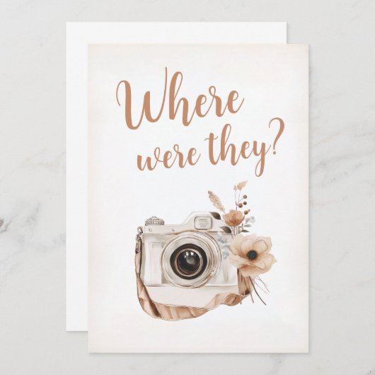 Wo waren sie Brautparty Sign Card Einladung (Vorne/Hinten)