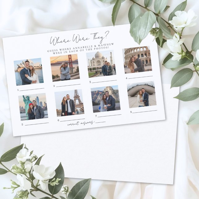Wo waren sie Brautparty-Spiel (Where Were They Couple Bridal Shower Game)