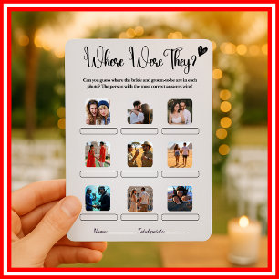 Wo waren sie Brautparty-Spiel Elegante Hochzeit Einladung