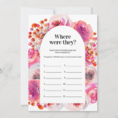 Wo waren sie Duschspielblume? Einladung (Vorderseite)