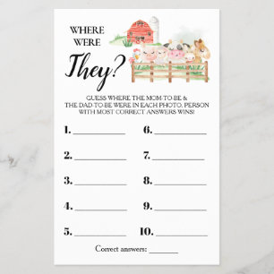 Wo waren sie Farm Baby Showcard? Flyer