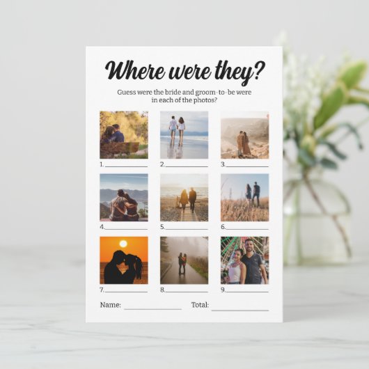 Wo waren sie Foto, das Spiel zu erraten? Karte (Stehend Vorderseite)