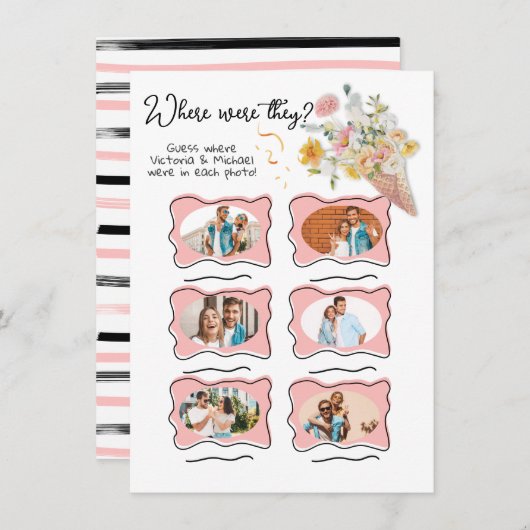 Wo waren sie Foto Scooped Up Bridal-Spiel Einladung (Vorne/Hinten)