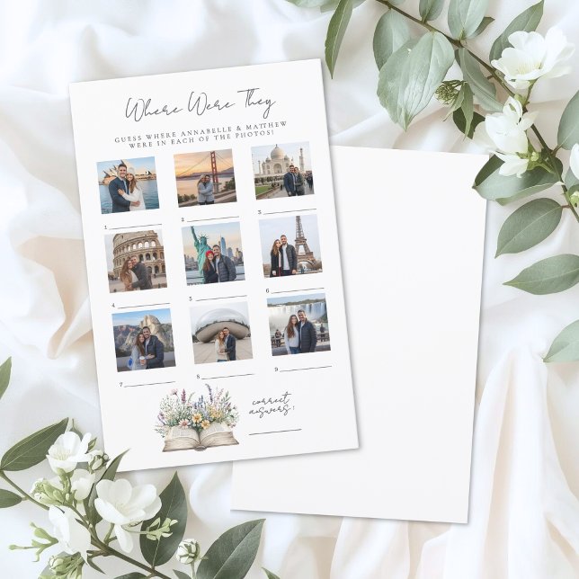 Wo waren sie Hochzeitsdusche-Spiel Buch (Where Were They Book Bridal Shower Game )