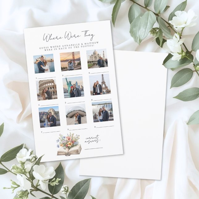 Wo waren sie Hochzeitsdusche-Spiel Buch (Where Were They Book Bridal Shower Game)