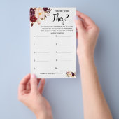 Wo waren sie Marsala Brautparty Game Card Flyer (Handgriff)