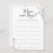 Wo waren sie Minimalistisch Brautparty Game Einladung (Vorderseite)