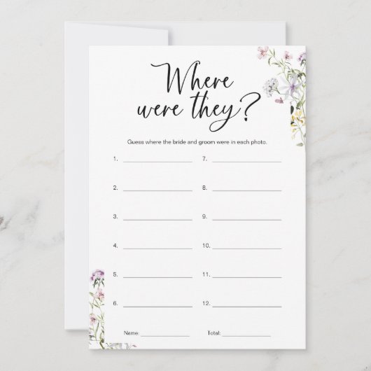 Wo waren sie Minimalistisch Brautparty Game Einladung (Vorderseite)