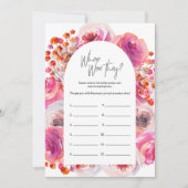 Wo waren sie mit der Duschblume Arch-Spielkarte? Einladung (Vorderseite)