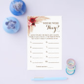 Wo waren sie? Pampas Grass Game Card Flyer (Einzeln)