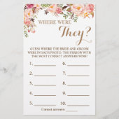 Wo waren sie? Rosa Blumenkarte Flyer (Vorne)