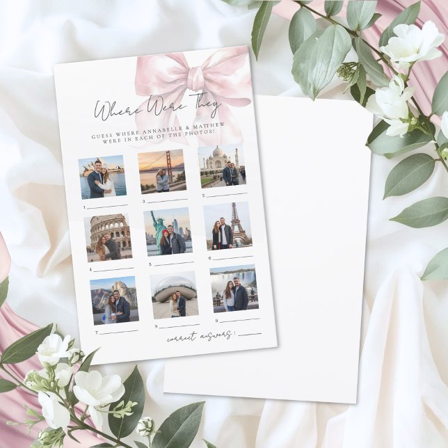 Wo waren sie Rosa Schleife Junggesellinnen-Abschie (Where Were They Pink Bow Bridal Shower Game)