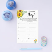 Wo waren sie Sonnenblumen Brautparty Game Card? Flyer (Einzeln)