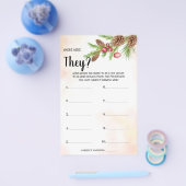 Wo waren sie Weihnachts Brautparty Game Card Flyer (Einzeln)