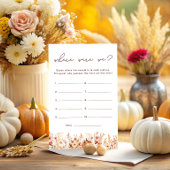 Wo waren wir Boho Fall Pumpkin Brautparty Game