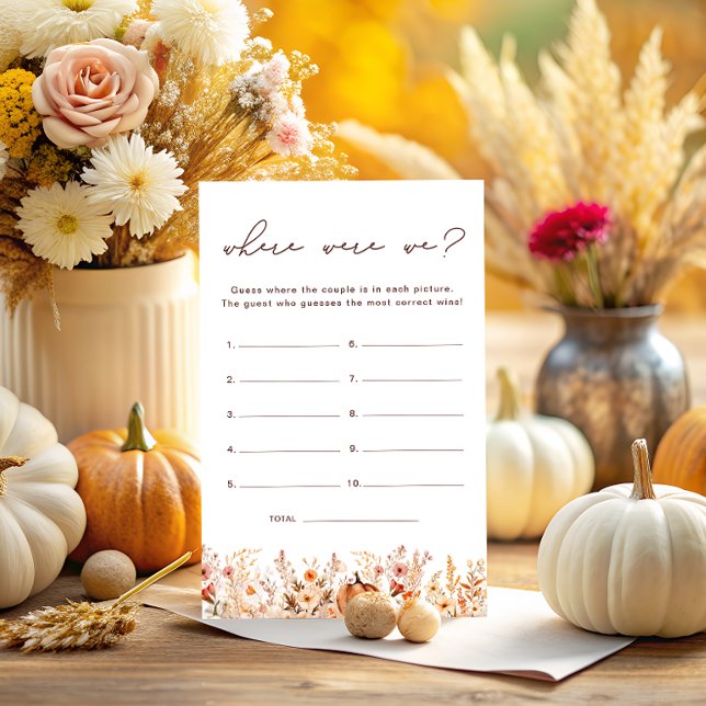 Wo waren wir Boho Fall Pumpkin Brautparty Game (Von Creator hochgeladen)