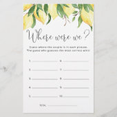 Wo waren wir Wasserfarbe Brautparty Game (Vorderseite)
