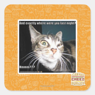 Wo warst du? quadratischer aufkleber