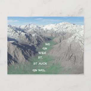 Wo Wille ist, ist es auch ein Weg Postkarte