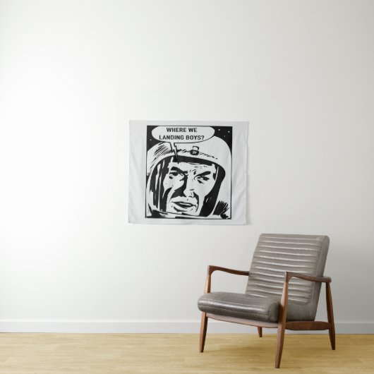 Wo wir Jungen landen? Wandteppich (Beispiel (Horizontal))