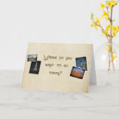 Wo wollen Sie, um zu gehen? Karte (Gelbe Blume)