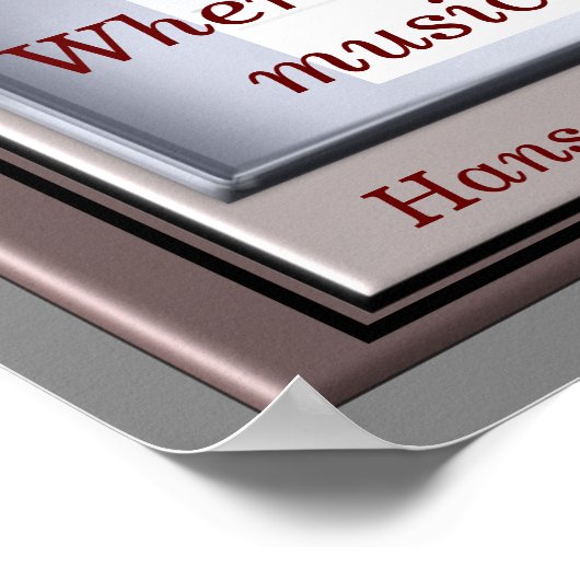 Wo Wort versagt wird — Musikziffer - Kunstdruck Poster (Ecke)