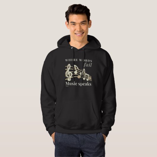 WO WORTE VERSAGT MUSIKSPRECHEN inspirierend Gesche Hoodie (Vorne ganz)