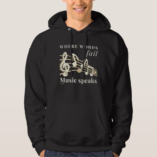 WO WORTE VERSAGT MUSIKSPRECHEN inspirierend Gesche Hoodie (Vorderseite)