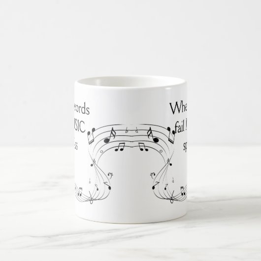 Wo Wörter Musik Versagt sprechen Inspiration Kaffeetasse (Mittel)