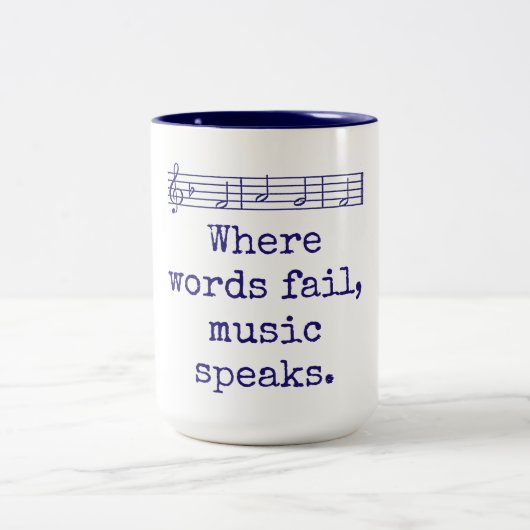 Wo Wörter Musik Versagte - Musikangebot Zweifarbige Tasse (Mittel)