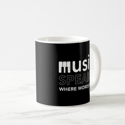 Wo Wörter Musik Versagte Zitate mit Klaviertasten Kaffeetasse (VorderseiteRechts)