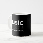 Wo Wörter Musik Versagte Zitate mit Klaviertasten Kaffeetasse (Vorderseite Links)