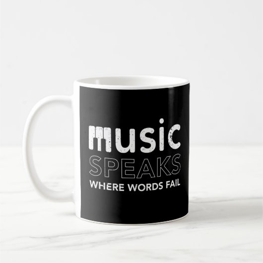 Wo Wörter Musik Versagte Zitate mit Klaviertasten Kaffeetasse (Links)