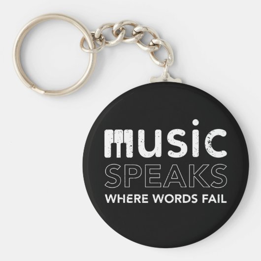 Wo Wörter Musik Versagte Zitate mit Klaviertasten Schlüsselanhänger (Vorne)