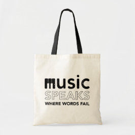 Wo Wörter Musik Versagte Zitate mit Klaviertasten Tragetasche