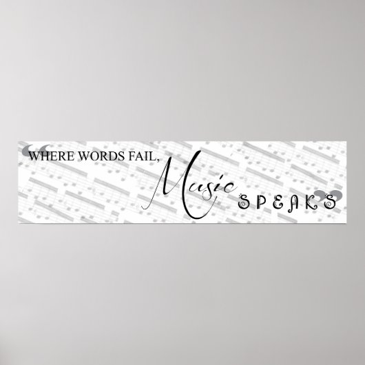 Wo Wörter Versagt werden, Musik spricht Poster (Vorne)