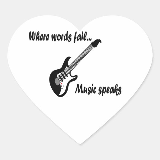 Wo Wörter Versagt werden, spricht Musik Herz-Aufkleber (Vorderseite)