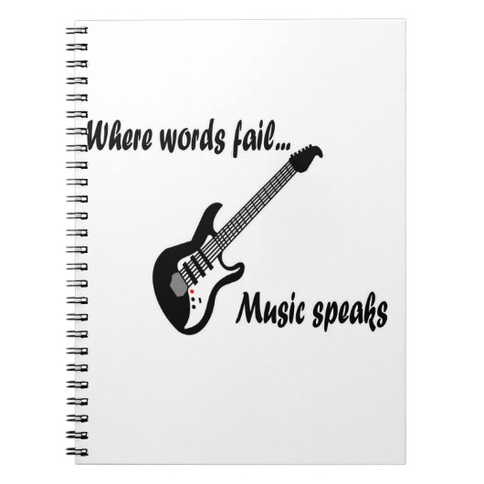 Wo Wörter Versagt werden, spricht Musik Notizblock (Vorderseite)