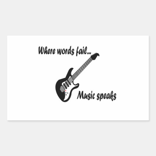 Wo Wörter Versagt werden, spricht Musik Rechteckiger Aufkleber (Vorderseite)