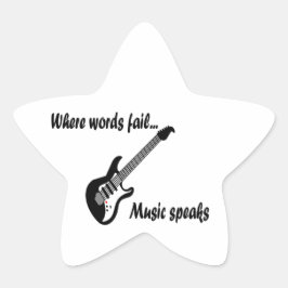 Wo Wörter Versagt werden, spricht Musik Stern-Aufkleber