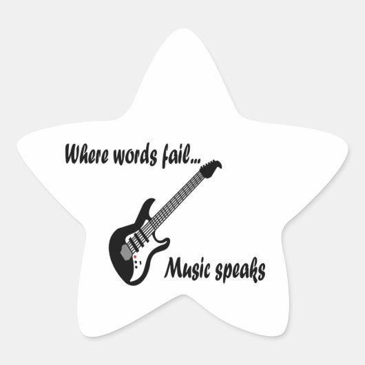Wo Wörter Versagt werden, spricht Musik Stern-Aufkleber (Vorderseite)