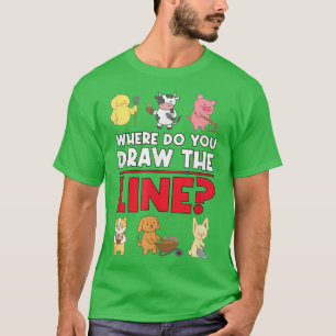 Wo Zeichne du die Linie Gemüse vegetarische Fu T-Shirt