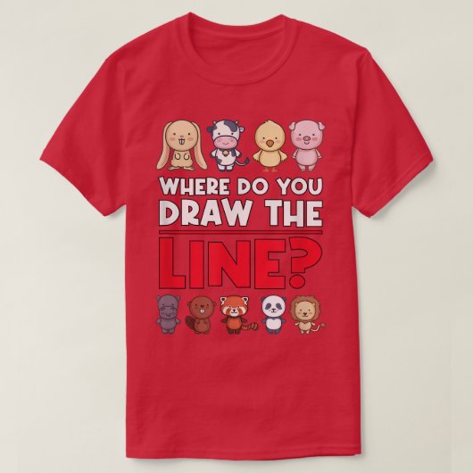 Wo Zeichne du die Linie Gemüse vegetarische Fu T-Shirt (Design vorne)