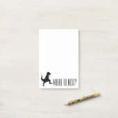 Wo zu als Nächstes? T-Rex Post-it Klebezettel (Auf Schreibtisch)