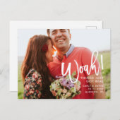 Woah! Handgeschriebener Spaß Pinselschrift Save th Ankündigungspostkarte (Vorne/Hinten)