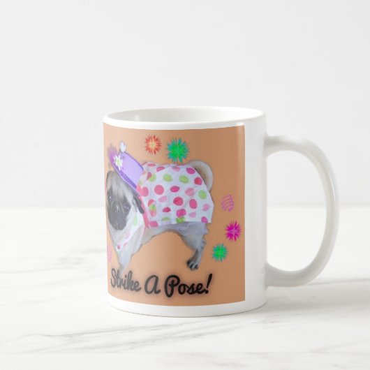 Wobbie der Mops "Streik eine Pose-" Tasse (Rechts)
