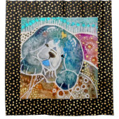 WOBBLE-ROCK Chow Hund Aquarellbatik Duschvorhang (Vorderseite)