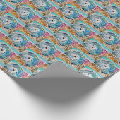 WOBBLE-ROCK Chow Hund Aquarellbatik Geschenkpapier (Ecke)