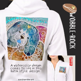WOBBLE-ROCK Chow Hund Aquarellbatik Hoodie